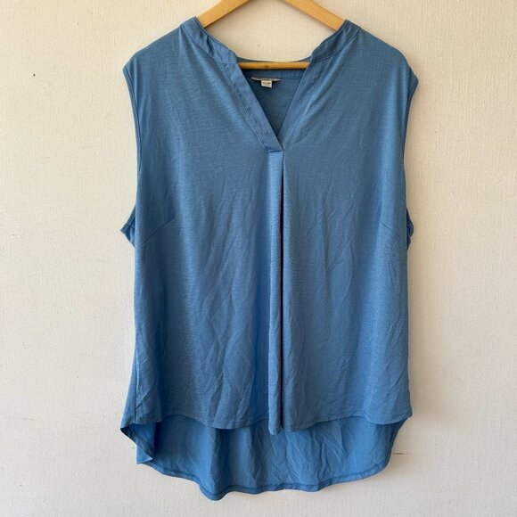 Cest 1946 Sleeveless Blouse Womens Plus Size 22/24W Blue V-neck Top - Picture 1 of 6